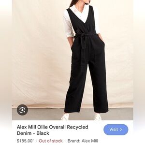 Alex Mill Ollie Overalls NWOT black M